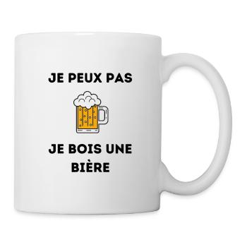 t-shirt fete des pères je peux pas bois une bière - Mug blanc - blanc - Droite