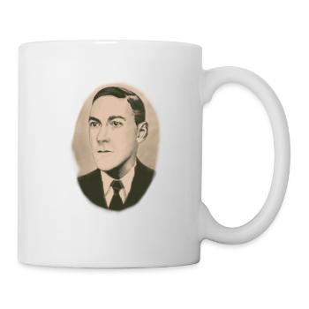HP Lovecraft portrait oval sepia - Mug - white - Right