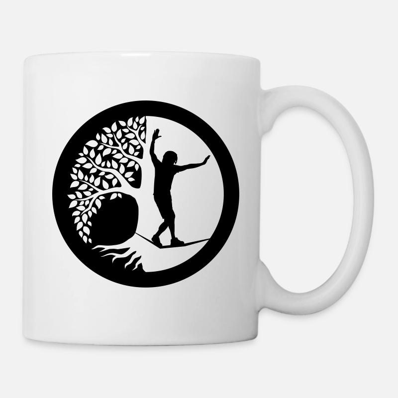 Cooles Slackline Tree of Life Yin Yang - Tasse - Weiß