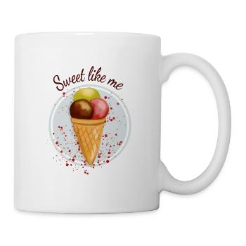 Eistüte / Eis Watercolor - Tasse - Weiß - Rechts