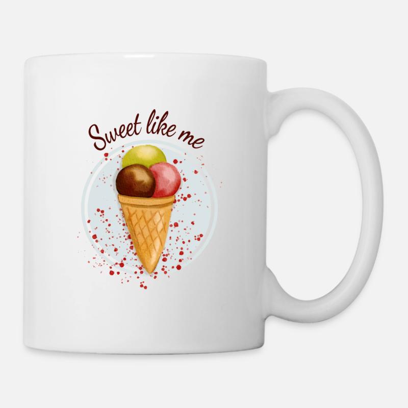 Eistüte / Eis Watercolor - Tasse - Weiß