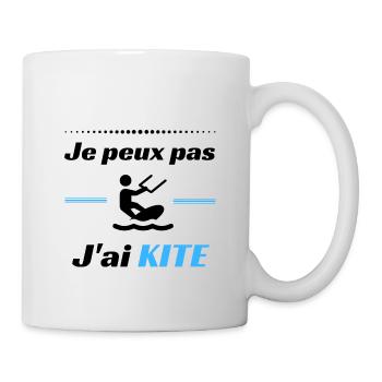 Kitesurfen / Ich kann keinen Drachen / Geschenk haben - Tasse - Weiß - Rechts