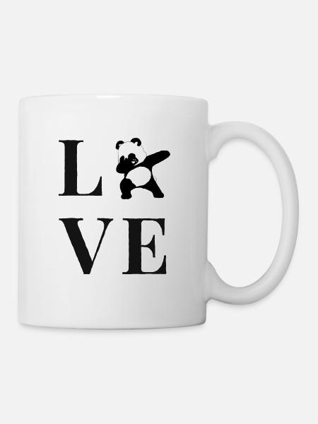 Dabbing Panda Love - Tasse - Weiß