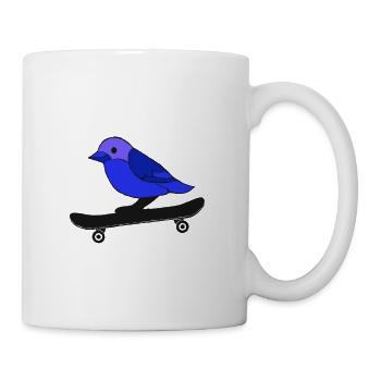 cute skating bird - Mug - white - Right