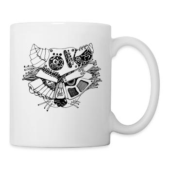 steampank raccoon - Mug - white - Right