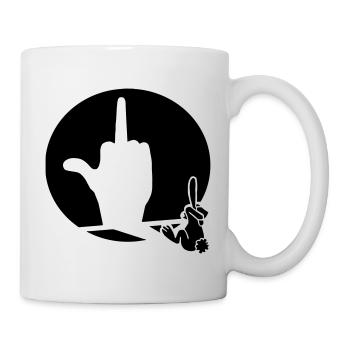 Kaninchenschatten (anpassbare Farbe) - Tasse - Weiß - Rechts