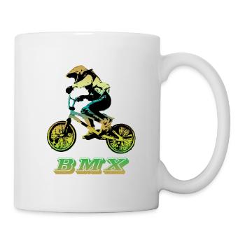 BMX Mountainbike - Tasse - Weiß - Rechts