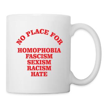 Pas de place pour l'homophobie fascisme anti-racisme - Mug blanc - blanc - Droite