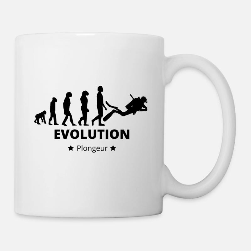 Evolution - Plongeur - Mug blanc - blanc