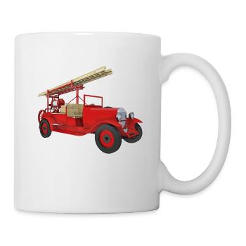 Retro fire engine, fire engine - Mug - white - Right