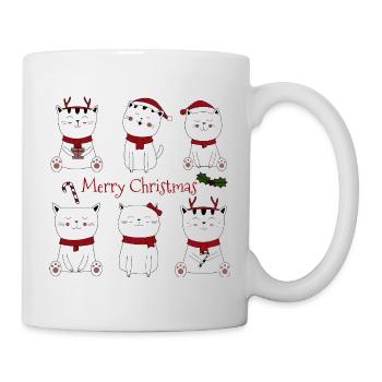 Chats Noël Joyeux Noël - Mug blanc - blanc - Droite