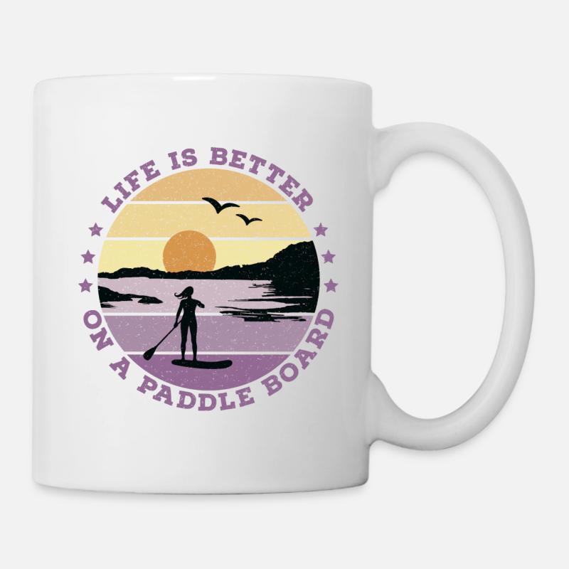 SUP - Life is better on a paddle board (Dames) - Mug blanc - blanc