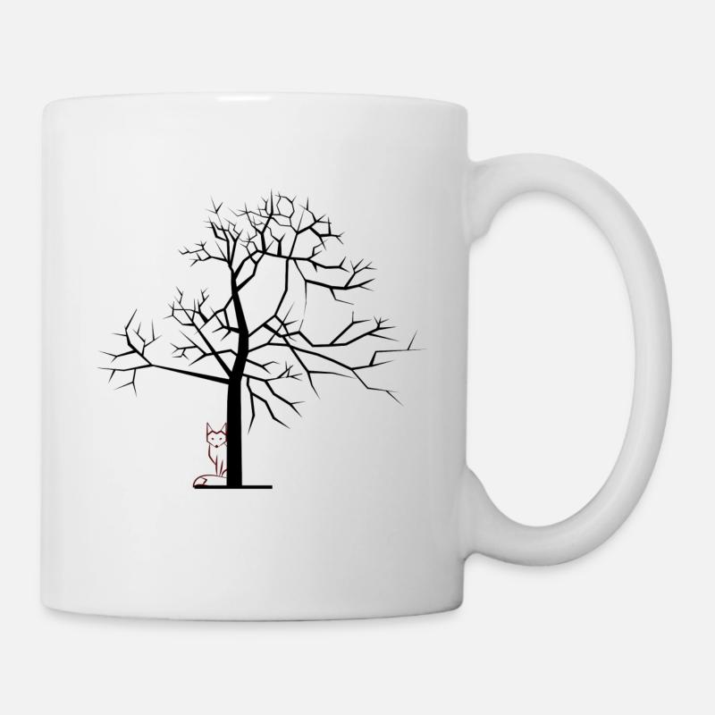 Fox on the tree - discover nature - Mug - white