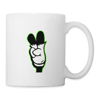 Street art - Be Cool - fingers up - Mug - white - Right
