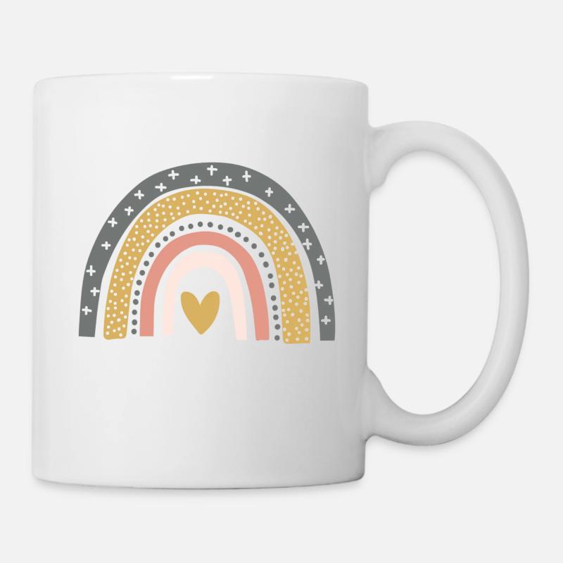 Regenbogen Herz Hoffnung - Tasse - Weiß