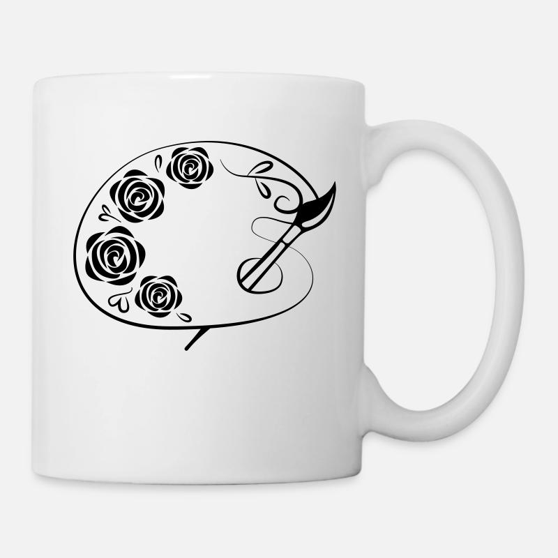 Palette de couleurs peinture vintage - Mug blanc - blanc