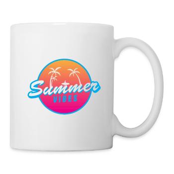 Summer Vibes Vacances de surfeur à Palm Beach - Mug blanc - blanc - Droite
