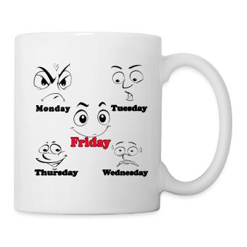 Ma semaine de travail drôle de plaisir Visages - Mug blanc - blanc - Droite