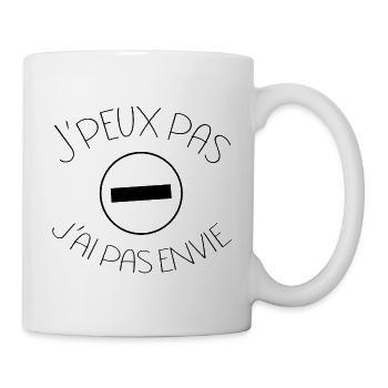 J'peux pas j'ai pas envie panneau sens interdit - Mug blanc - blanc - Droite