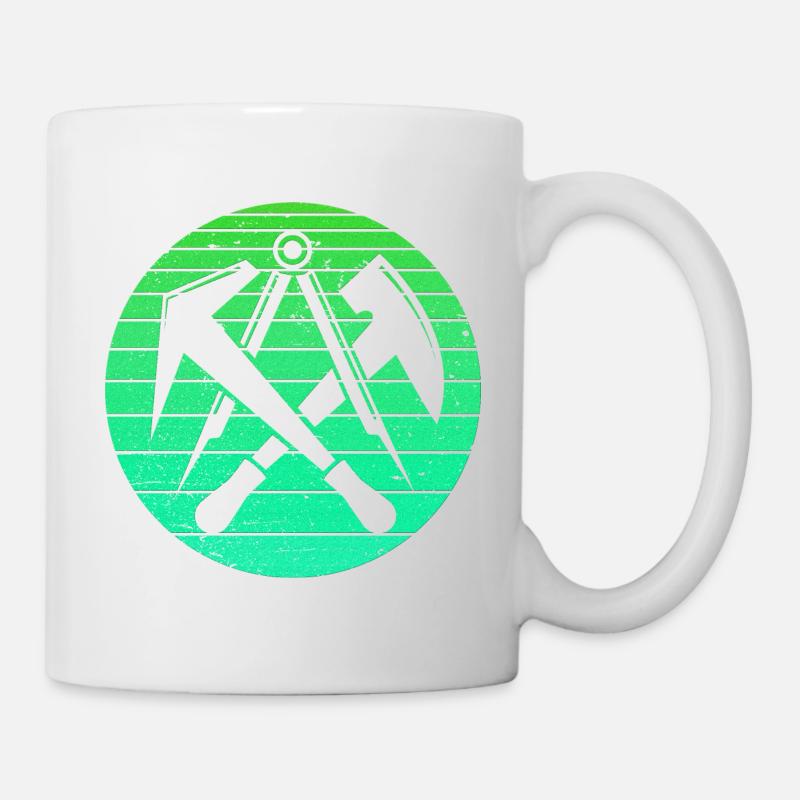 Couvreur vintage rétro artisan vert - Mug blanc - blanc
