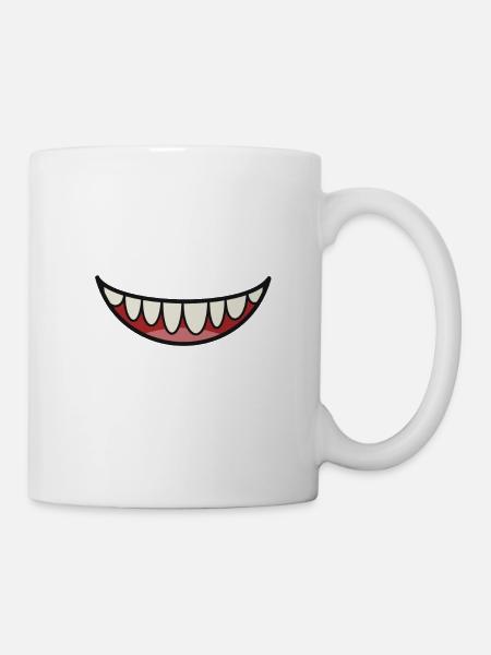 lachen Mund mit Zähnen - Tasse - Weiß