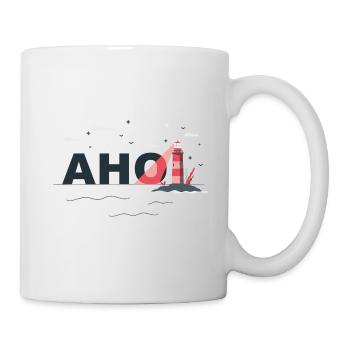 Ahoi mit Leuchtturm - Tasse - Weiß - Rechts