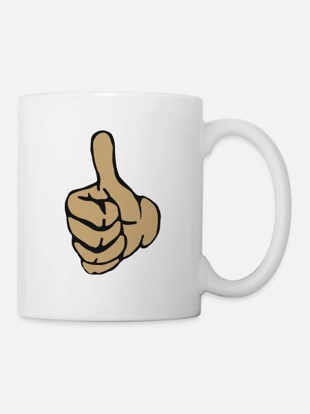 Daumen hoch mögen toll super gut Geschenk Symbol - Tasse - Weiß