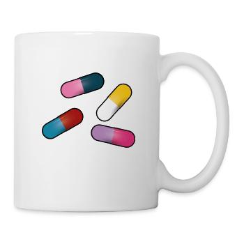 Pillen Cartoon Grafik - Tasse - Weiß - Rechts