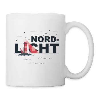 Nordlicht mit Leuchtturm - Tasse - Weiß - Rechts