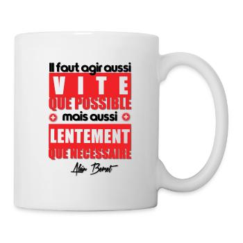 Déconfinement, phrase du ministre Suisse A.Berset - Mug blanc - blanc - Droite