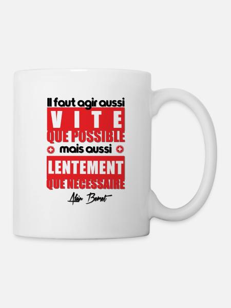 Déconfinement, phrase du ministre Suisse A.Berset - Mug blanc - blanc