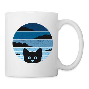 Retro cat shirt cats t-shirt cool vintage cat - Mug - white - Right