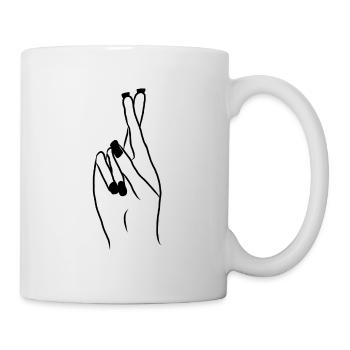 Paar Liebe Hand Finger Zusammen Geschenk - Tasse - Weiß - Rechts