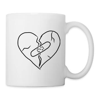 Trennung Liebesaus Liebeskummer Herz Geschenk - Tasse - Weiß - Rechts