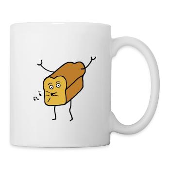 Tanzendes Toastbrot Brot lustig Comic - Tasse - Weiß - Rechts