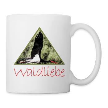 wald 8 waldliebe mit schwarzstorch - Tasse - Weiß - Rechts