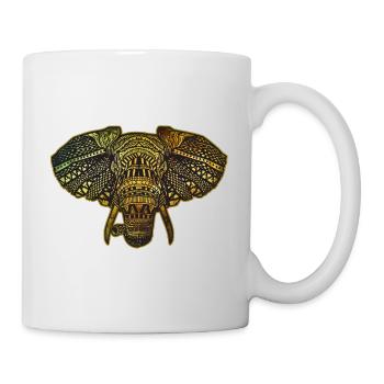 Elefant Mandala Indien Afrika - Tasse - Weiß - Rechts