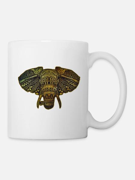Elephant mandala India Africa - Mug - white