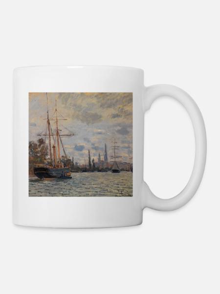 Claude Monet: Die Seine bei Rouen, 1874 - Tasse - Weiß
