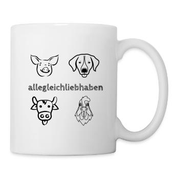 alle gleich lieb haben - vegan - Tasse - Weiß - Rechts