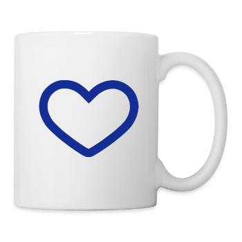 Symbole de cœur bleu - Mug blanc - blanc - Droite