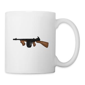 Tommy Gun / Thompson Sub Machine Gun - Tasse - Weiß - Rechts