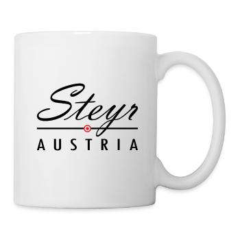 Steyr Austria Geschenk Österreich Lederhose - Tasse - Weiß - Rechts