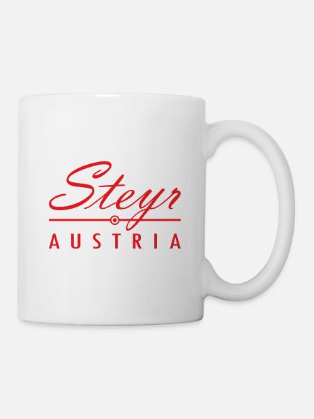 Steyr Austria Geschenk Österreich Lederhose - Tasse - Weiß
