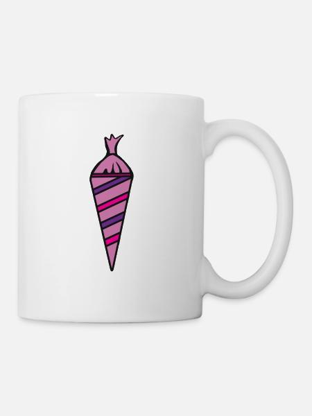 Schultüte Schülerin Zuckertüte Einschulung - Tasse - Weiß