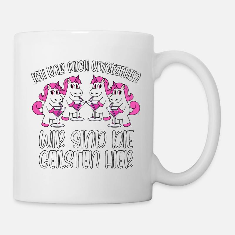 Mallorca Sprüche Einhorn Party Die Geilsten hier - Tasse - Weiß