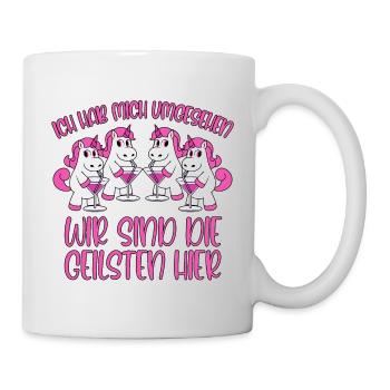 Mallorca Sprüche Die Geilsten hier Einhorn Party - Tasse - Weiß - Rechts