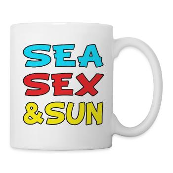 sea sex and sun - Mug blanc - blanc - Droite