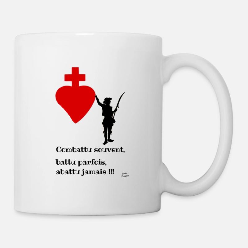 Combattu souvent, battu parfois, abattu jamais !!! - Mug blanc - blanc