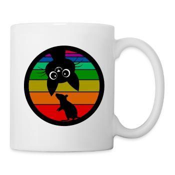 Cat cats mouse kittens rainbow fun shirt - Mug - white - Right